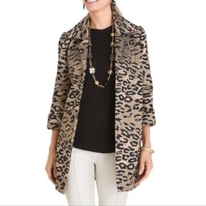 Chicos Size 0 Leopard Print 3/4 Sleeve Blazer
